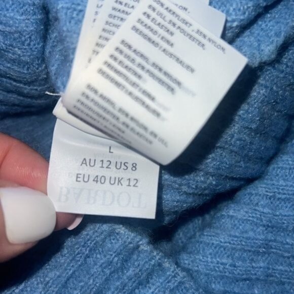 Bardot Wynter Knit Dress In Bijou Blue Size Large - Picture 11 of 13